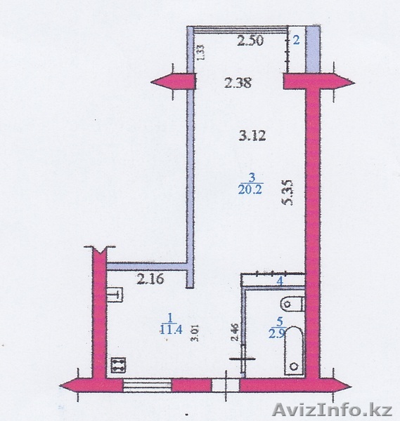 1-комнатная квартира, мкр 5 31  - Изображение #1, Объявление #1206395