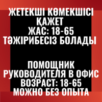 ТРЕБУЕТСЯ ПОМОЩНИК руководителя актау - Изображение #1, Объявление #1688075