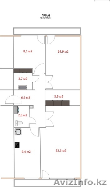 Срочно продам трех комнатную квартиру 5-1 - Изображение #7, Объявление #1612897